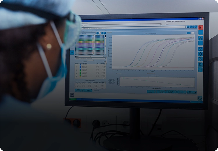 Researcher analyzing medical data