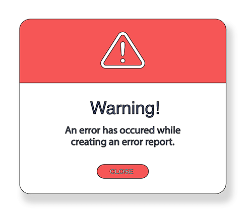 Warning! An error occured while creating an error report