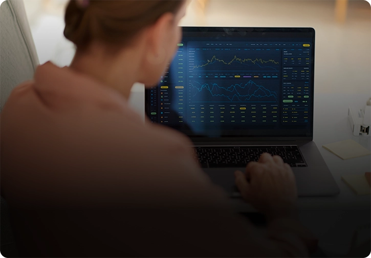Researcher analyzing medical data